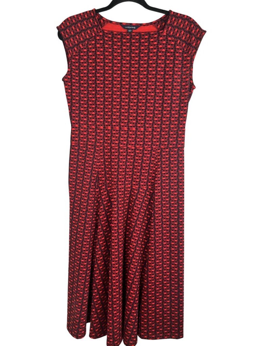 Lands End Colorful Tank‎ Dress Red S Fit Flare Resort Preppy Patriotic Americana
